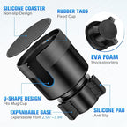 Car Cup Holder Expander, Automotive Cup Holders for Car with Adjustable Base and Rubber Pad, Fits Most Bottles 20-40 oz (3.4"