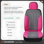 Coverado Car Seat Covers Full Set, Leather Seat Covers, Rose Automotive Protectors 5-Seat, Luxury Universal Fit Seat Covers f