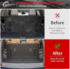 Floor Mats Compatible with 2024 2025 2026 Hyundai Santa Fe Cargo Liner Fit Gas&Hybrid TPE All Weather Back Seat Cover Protector Santa Fe Accessories (Trunk Mat with Backrest Mat+Floor Mats)