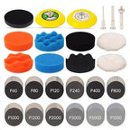 145pcs 3 inch Sandpaper Polishing Kit for Headlight Restoration, 60 to 10000 Grit Wet Dry Sanding Dicsc with Drill Buffing Pa
