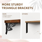 Solid Wood Floating Shelves for Wall with Metal Brackets,2 Tier 48 inch Pinewood Wall Shelf,Suitable for Multiple Places Such