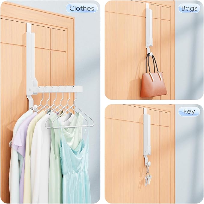 4 Pack Over The Door Hanger Folding Clothes Drying Rack, Folding Hanging Coat Rack for Indoor Laundry Room Compact Small Spac