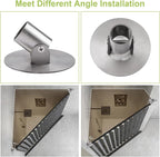 4pcs Shower Curtain Rod Bracket, 26mm Inner Diameter Titanium Steel Curtain Rod Holders Shower Curtain Rod Single Swivel Flan
