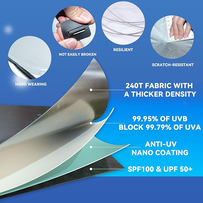 6 PCS Sun Shades for Toyota Tundra Windshield Sunshade, 2-Layer Full Window Shades for Tundra 2022-2025 2026 Front Rear Side Window Covers Sun Visor Blocker Privacy Car Accessories Keep Car Cool
