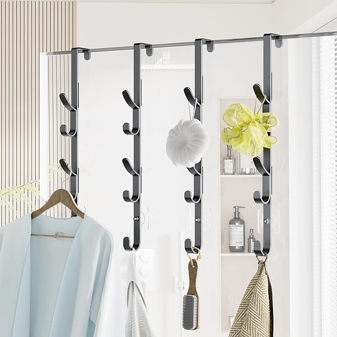 Over The Door Hooks, Metal Door Hooks for Hanging, Over The Door Purse Organizer for Coat Hanger, Back of Shower Door for Han