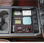 PIMCAR Center Console Organizer Tray for 2014-2018 Chevy Silverado GMC Sierra 1500 & 2015-2019 2500HD/3500HD Models - Custom Fit Storage Insert Accessories - Red Trim