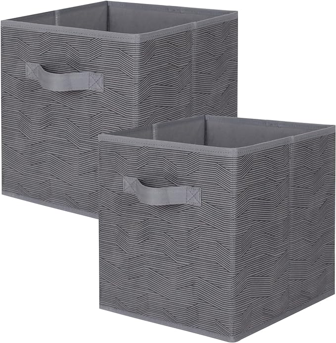 ShellKingdom Storage Bins, Foldable Fabric Storage Cubes and Cloth Storage Organizer Drawer for Closet and Toys Storage, 2 Pa