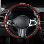 Carbon Fiber Steering Wheel Cover, Snap on Car Steering Wheel Cover Set Accessories 3pcs Wrap Grip Non Slip Protector Universal Glossy Red