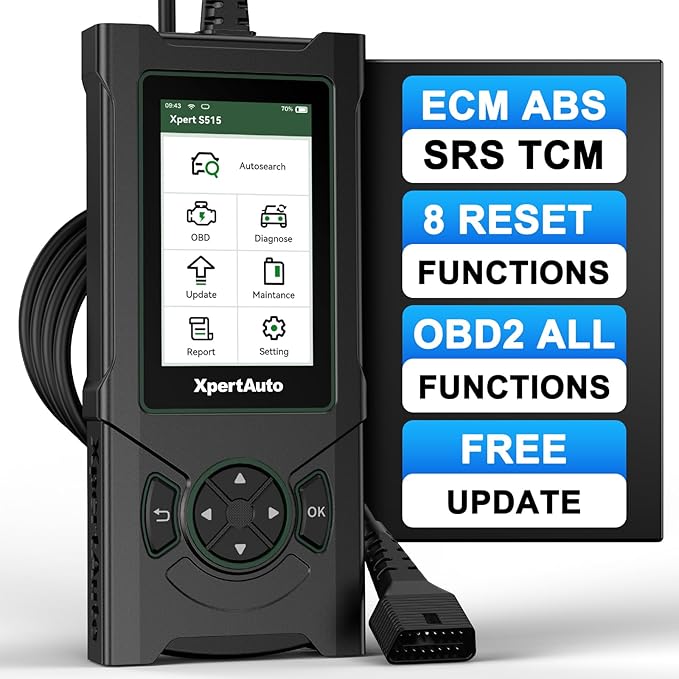 OBD2 Scanner S515 ABS SRS ECM TCM,Car Code Reader, Diagnostic Scan Tool with Reset for ABS/SRS/Oil/EPB/SAS/ETS/Battery/DPF/,