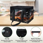 Reusable Grocery Bags Heavy Duty Shopping Bags Foldable Large Tote Bags with Long Handles & Hard Bottom