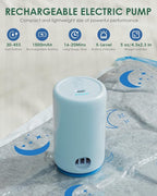 Vacuum Storage Bags with Electric Pump, 12 Pack Vacuum Sealed Bag with 1500mAh Rechargeable Battery for Clothes, Blanket, Duv