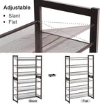 SONGMICS Shoe Rack, 6-Tier Shoe Organizer, Metal Rack for Garage, Set of 2, 3-Tier Stackable Shelf, with Adjustable Flat or A