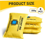 4PCS Silica Gel Packets for Storage, 200g Each Color Indicating Dehumidifier Bags, Reusable Desiccant Packs for Closets,