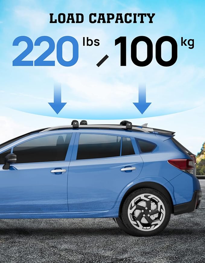 300lbs Lockable Roof Rack Cross Bars Fit for Subaru Crosstrek 2018-2023/ Impreza 2017-2023 with Side Rails, Aluminum Roof Rails Crossbar for Rooftop Cargo Bars Luggage Kayak Bike Racks