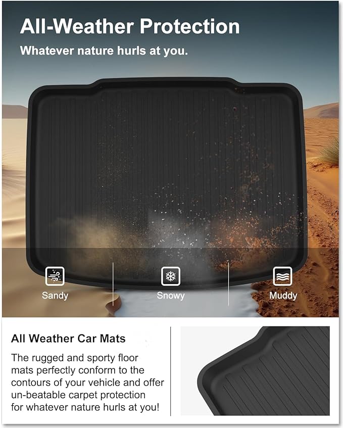 KIWI MASTER Cargo Mat for 2017-2022 Honda CR-V (Tray in Lower Position), Custom Fit All Weather Rear Cargo Liner, Heavy Duty TPE Tray Trunk Mat, Black