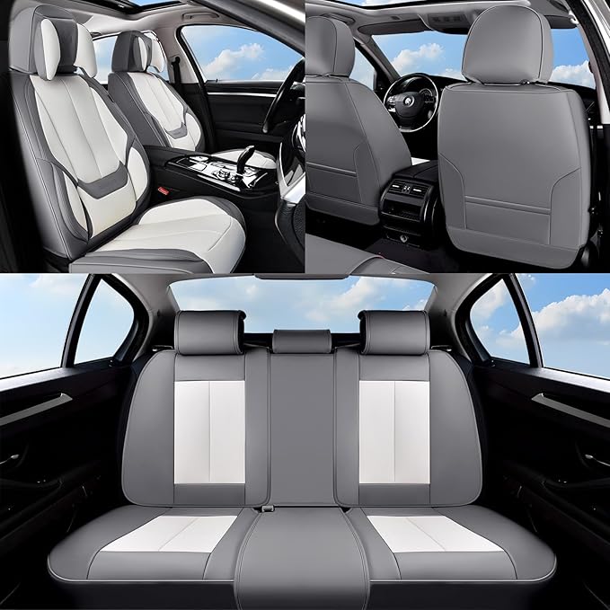 Coverado Seat Covers, Car Seat Covers Front Seats, Car Seat Cover, Car Seat Protector Waterproof, Seat Cushion Nappa Leather 