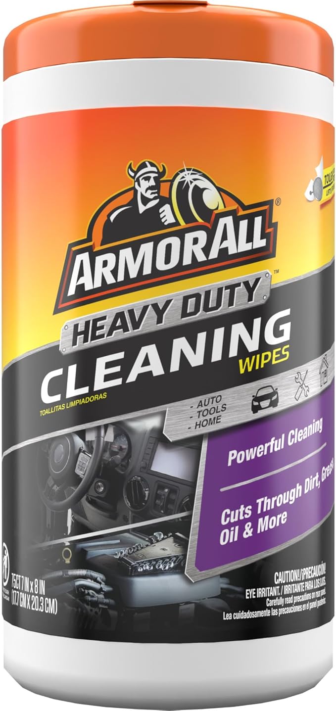 Armor All Heavy Duty Cleaning Wipes, Disposable Car Wipes (75 Count)