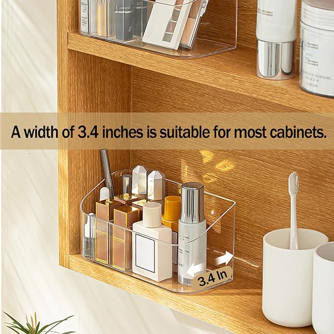 MORNITE Bathroom Counter Shelf Vanity Trays, Makeup Organizer Tray with 9 Compartments, Trays Holders for Medicine Bathroom C