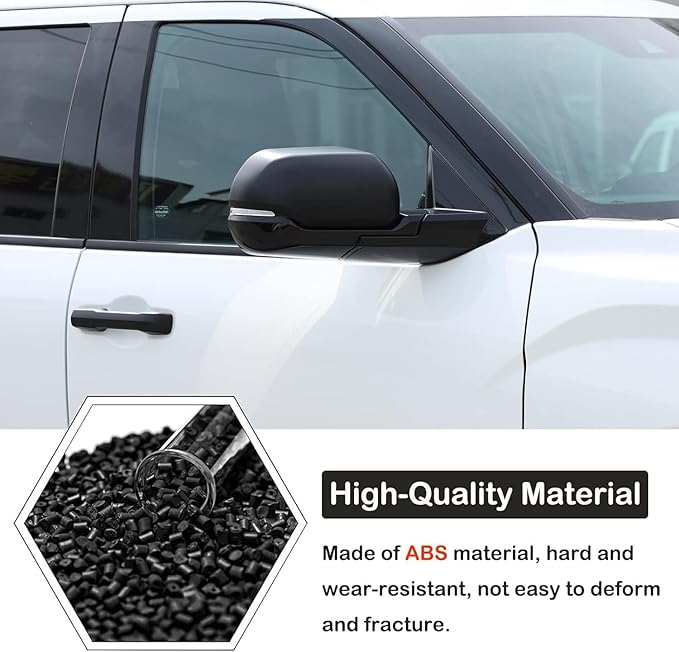 Car Door Rear View Mirror Cap Trim Cover Compatible with Toyota Tundra/Sequoia 2022-2025 Outside Side Rearview Mirror Protector Decoration ABS Accessories, Only Fit With Turn Signal Lights Version