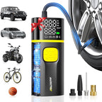 AUXITO AS1 PRO Tire Inflator Portable Air Compressor - 150PSI Dual Cylinder 7800 mAh & 12V DC, Bike Pump Air Pump for SUV, Truck, Bike, Motorcycle with Digital Tire Pressure Gauge, Car Gifts for Men