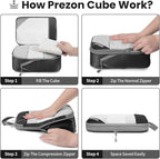 Compression Packing Cubes for Travel, Lightweight Vacation Travel Essentials, Travel Accessories for Suitcase Organizer Bags 