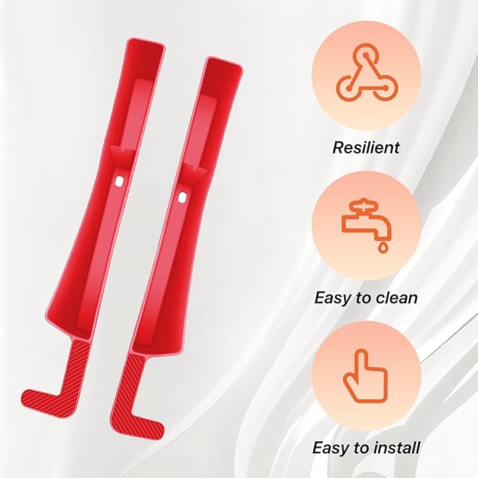2PCS Car Seat Gap Filler, Anti-Drop Vehicle Console Crevice Blocker with 2 Storage Areas, Seat Side Seam Organizer Plug from Droping, Universal Automotive Interior Accessories (Red)