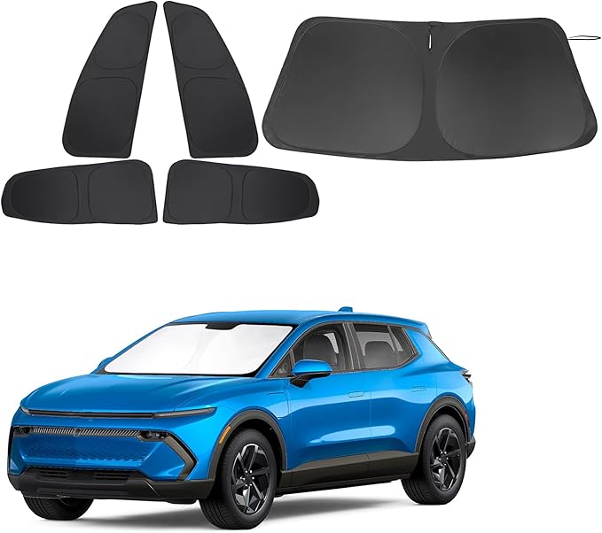 Windshield Sun Shade Car Windshield Foldable Full Windows Coverage Custom Fit for Che-vro-let Equinox EV 2024-2026 Accessories Car Window Shades Block Sun UV Rays 5PCS