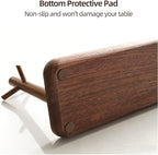 Solid Black Walnut Wooden Key Tray, Multi-Functional Key Bowl for Entryway Table, Key Holder Stand equipped with 3 Hooks, Woo