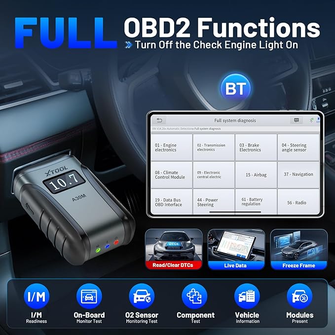 OBD2 Scanner Diagnostic Tool XTOOL Anyscan A30M V2.0, 2026 Wireless Bidirectional Scan Tool with Free Updates, 26 Resets, All