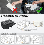 Center Console Cup Holder, Universal Car Armrest Storage Box with Bottle Holder & Tissue Slot & Side Pockets, Car Back Seat T