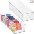 mDesign Plastic Drawer Organizer Box, Long Storage Organizer Bin Container; For Closets, Bedrooms, Use for Leggings, Socks, T