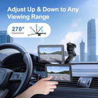 EWAY Suction Cup Mount for CarPlay Display, Backup Camera Monitor, Extended Arm with 360° Rotation, 4-Tab Bracket Replacement Dashboard Windshield Holder for 7-11" Apple Carplay, Android Auto Screens