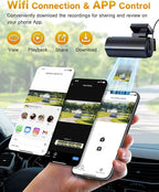 GKU 4K Dash Cam Front, Mini DashCam Includes 64GB Card, Dash Camera Built-in WiFi, 24H Parking Monitor,Night Vision,WDR,170° 