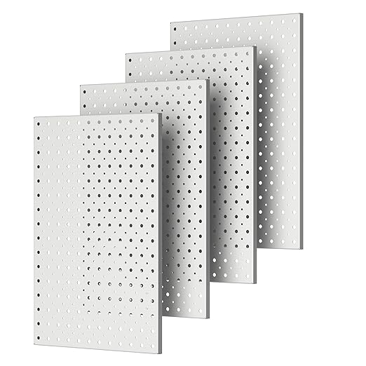 Pegboard Smith Metal Pegboard Panels, 16" x 12" Heavy-Duty Steel Peg Boards for Garage Tool Storage, Wall-Mounted Pegboard Or