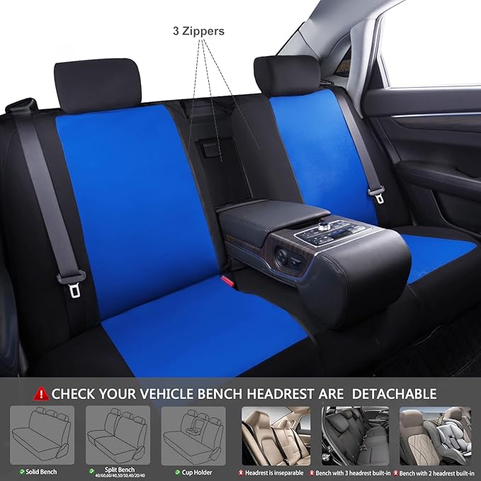 CAR PASS Line Rider Sporty Cloth 11PCS Universal Fit Car Seat Cover -100% Breathable with 5mm Composite Sponge Inside,Airbag 