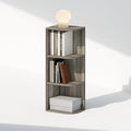 Furinno Reed Corner Shelf, 3-Tier Corner Bookshelf, Book Shelf, Corner Shelves, Storage Rack, for Organization and Storage, H