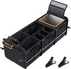 HEYTRIP Large Trunk Organizer With Built-in Leakproof Cooler Bag, 2 Tie-Down Straps, 4 Removable Dividers, Foldable Cover, Buil