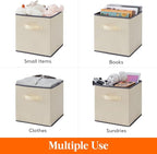 Lifewit Storage Cubes, Foldable Decorative Fabric Storage Baskets for Organizing Home Organizers with Handles for Shelves, Cl