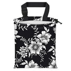 Car Trash Bag Large Hanging Can for Back of Seat, Cute Waterproof Car Garbage Bag for Vehicle, Travelling, Outdoor Beautiful Black White Floral