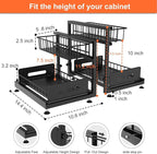 2 Pack Under Sink Organizers and Storage,Pull Out Cabinet Organizer,2-Tier Sliding Out Kitchen Basket Sink Shelf Cabinet Orga
