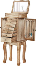 Emfogo Standing Jewelry Armoire, 7 Drawers & 2 Side Doors Jewelry Amoire Cabinet Standing with Top Flip Makeup Mirror, Jewelr
