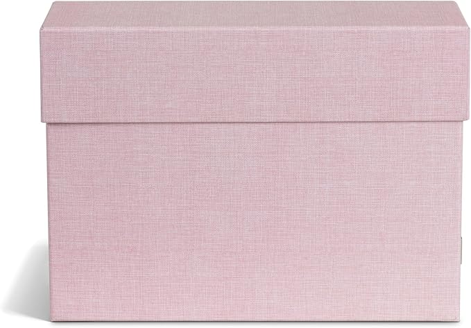 Bigso Lovisa Fiberboard Label Frame 12 File Storage Box - Paperwork Storage Box with Metal Label Holder - Durable Document Or