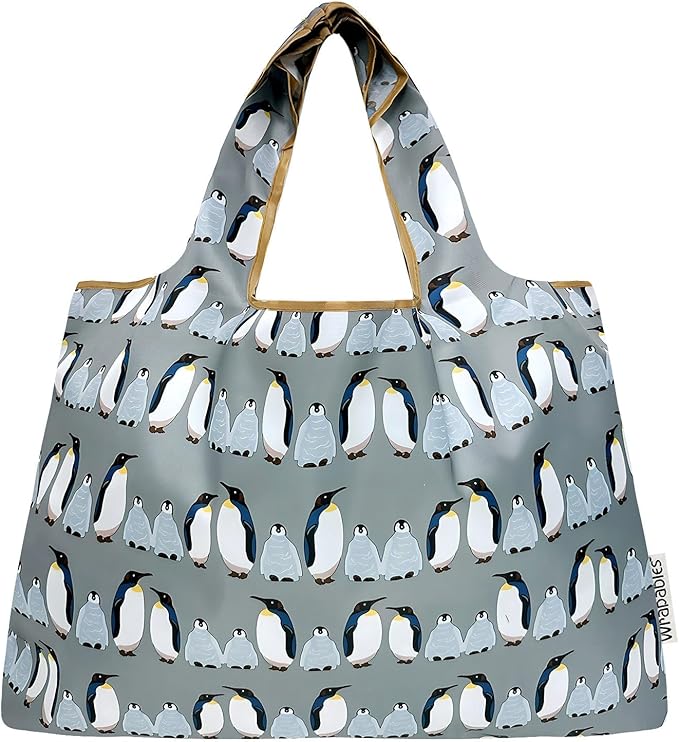 allydrew Large Foldable Tote Nylon Reusable Grocery Bags, 6 Pack