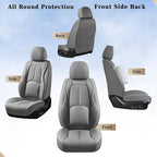 Coverado Seat Covers, Car Seat Covers Front Seats, Premium Nappa Leather Seat Covers for Cars, Waterproof Car Seat Protector 
