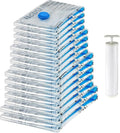 Amazon Basics Vacuum Storage Bags for Clothes, Compression Space Saving Storage Bags with Hand Pump, Reusable, Heavy-Duty Sea