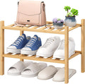 viewcare Small Shoe Rack, 2-Tier Shoe Rack for Entryway, Bamboo Wood Shoe Shelf for Closet & Hallway, Long 17.2IN | Beautiful