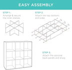 Best Choice Products 9-Cube Storage Organizer, 11in Shelf Opening, Bookcase, Display Shelf, Customizable w/ 3 Removable Back 