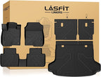 LASFIT Floor Mats & Cargo Mat with Backrest Mat for Honda HRV 2026 2025 2024 2023 Sport/LX/EX-L & for Acura ADX 2025-2026, All Weather TPE Custom Fit HR-V Floor Liner Accessories Full Set, Black