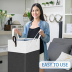 HomeHacks Laundry Basket with Wheels, Rolling Laundry Hamper, Collapsible & Waterproof Clothes Hamper, Narrow Corner Bins wit