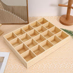 Amosfun Wooden Storage Divider Box with 20 Compartments Showcase Display Box for Keys Socks Ties Watches Small Jewelry Items 